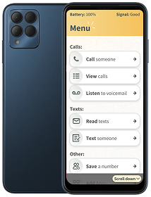 Phone case with smartphone displaying phone menu on a white background