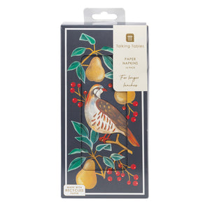 Partridge long paper napkins - pack of 16