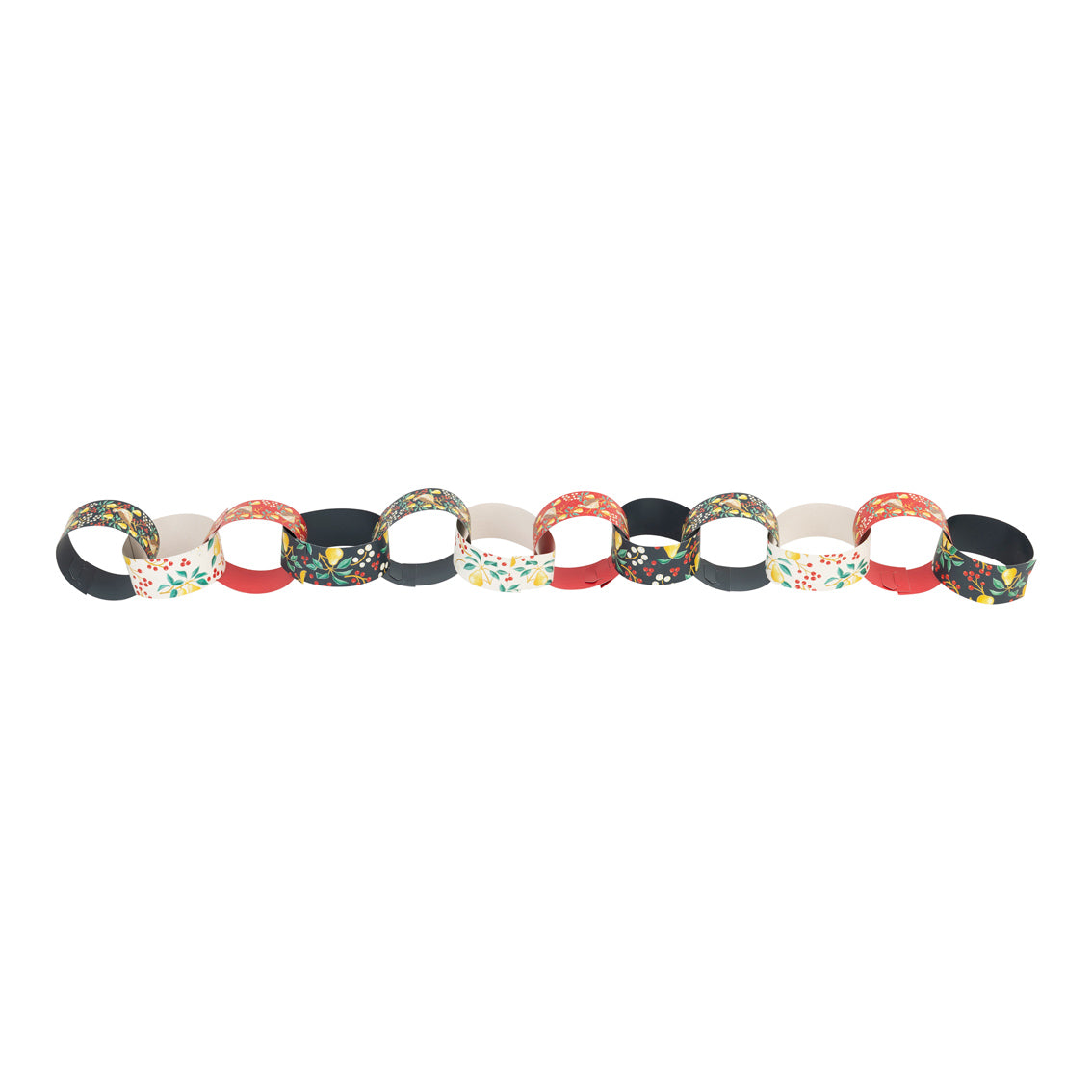 Set of colourful paper chains on a white background