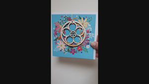 Floral forget-me-not decoration - single card