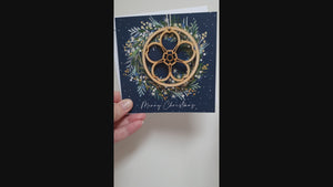 Christmas wreath and bauble - single card