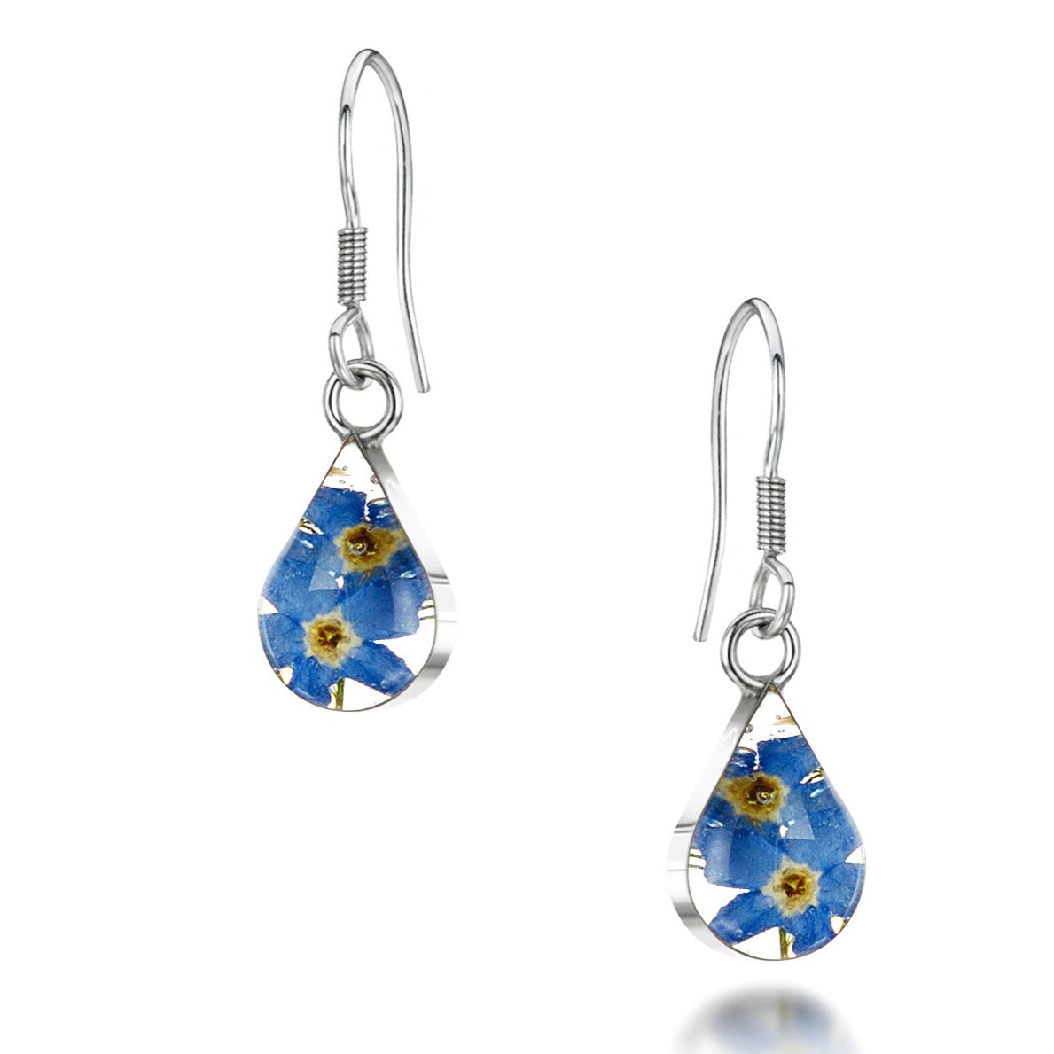 Forget-me-not silver teardrop earrings Alzheimer's Society