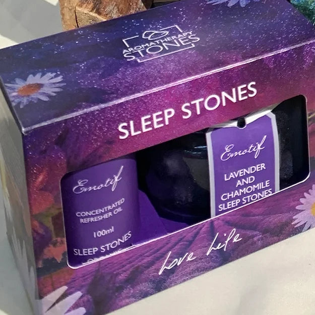 Sleep stones &amp; scented oil gift set