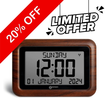 20% off wood clock - limited time offer