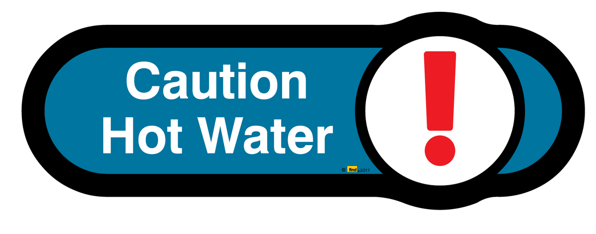 Caution Hot Water Sign - VAT Free
