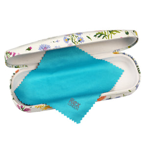 Wildflower glasses case and cleaning cloth