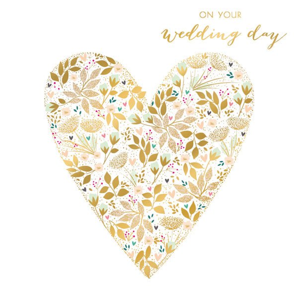 Wedding Floral Heart - Single Card