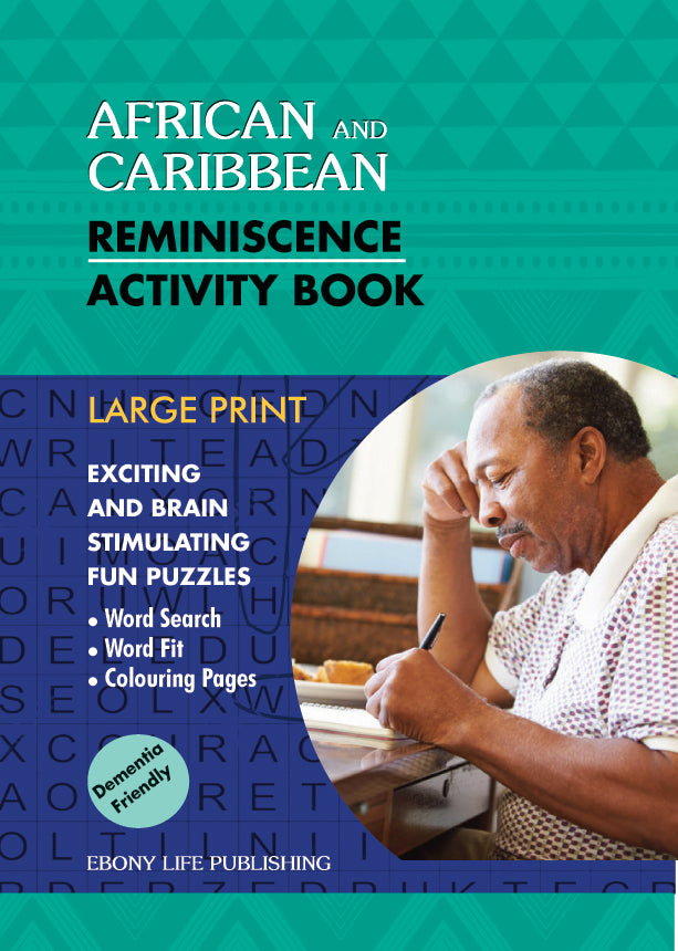 Man writing in the African and Caribbean activity book