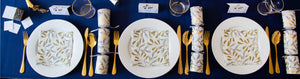 Gold mistletoe Christmas napkins
