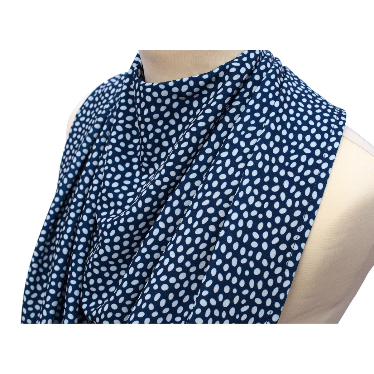 Pashmina Style Clothes Protector - Dotted Navy - VAT Free