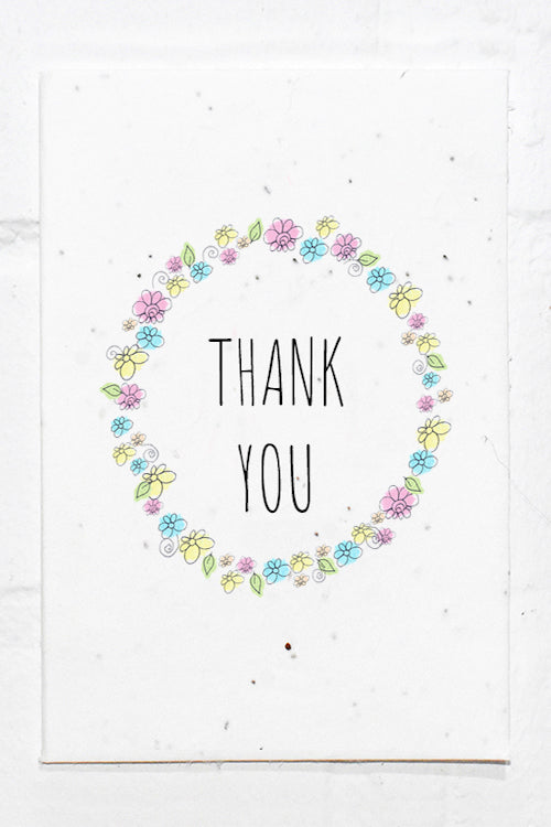 Eco Seed thank you flower  - single card