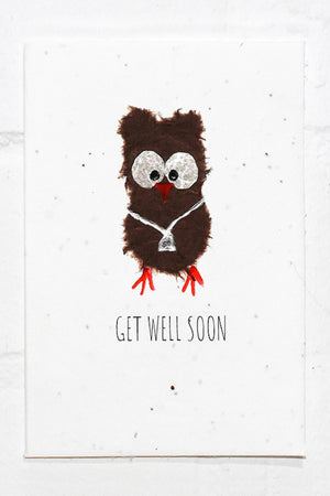 Eco Seed Get Well Soon Owl  - Single Card