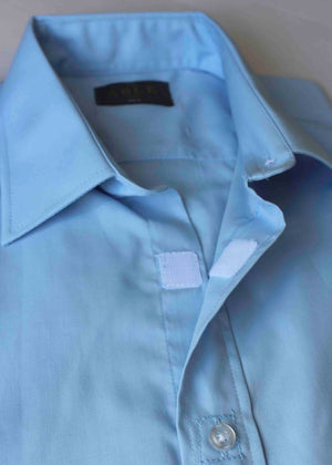 Hughey short sleeved easy care velcro shirt - light blue