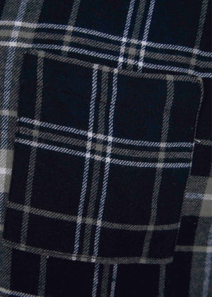 John Brushed Pure Cotton Long Sleeve Velcro Nightshirt - Nightwatch Check