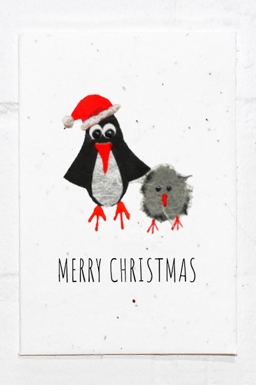 Eco Seed Christmas penguin - single card