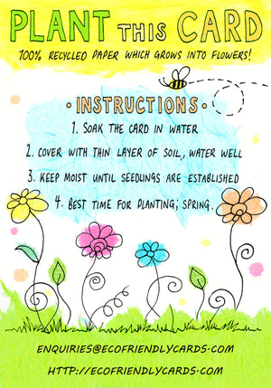 Eco Seed thank you flower  - single card