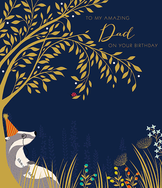 Amazing Dad, Birthday Badger - Single Card