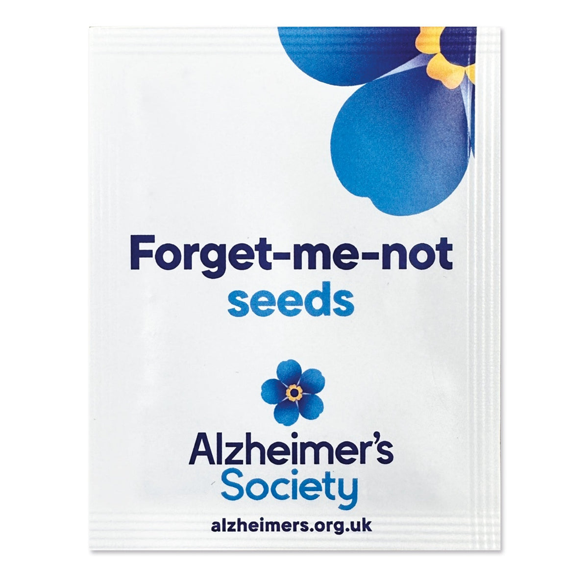 Front of forget-me-not branded seed packet