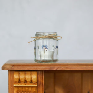 Forget-me-not tealight mason jar