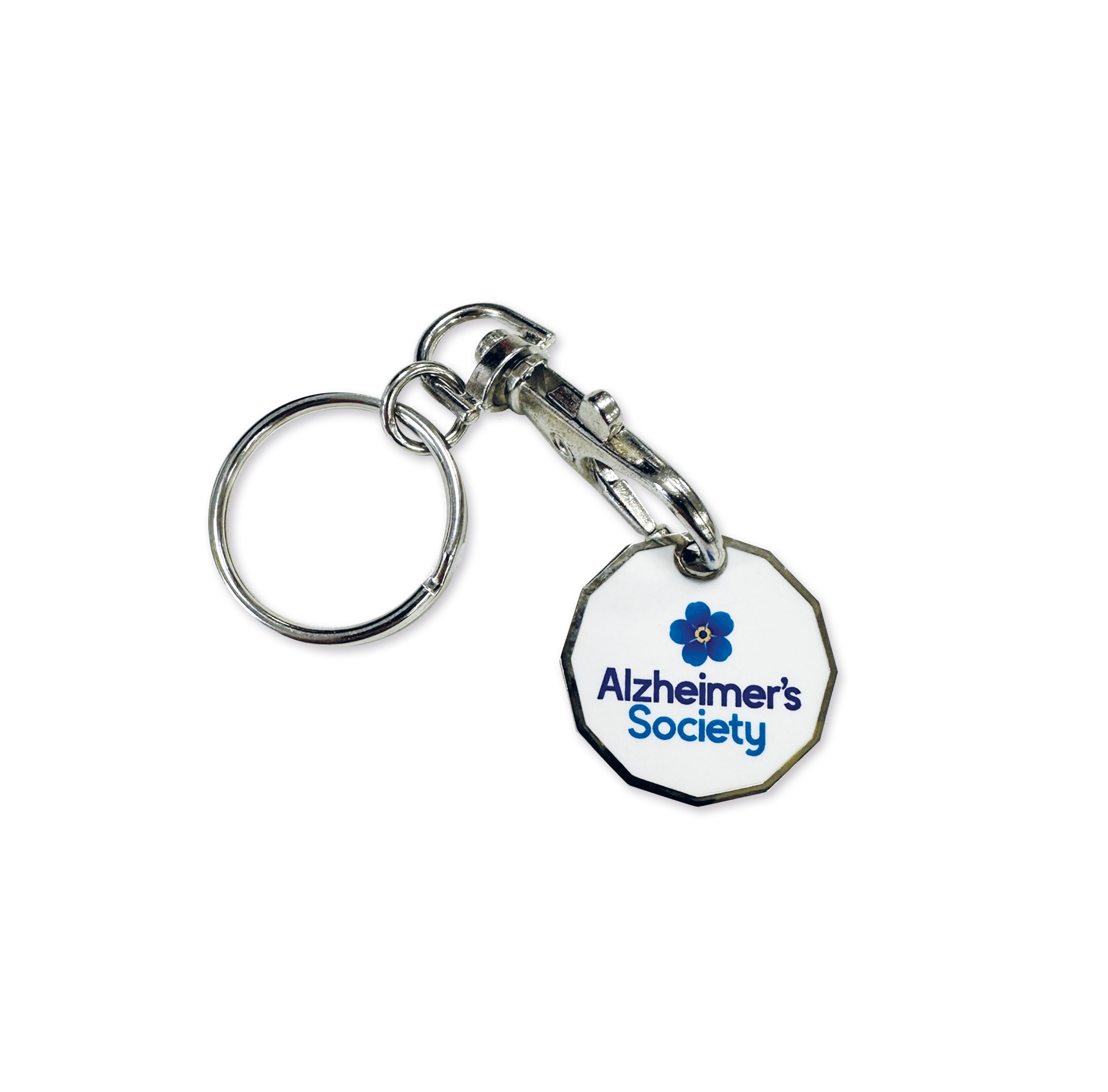 Shopping Trolley Trolley Token Keyring Forget-me-not Flower