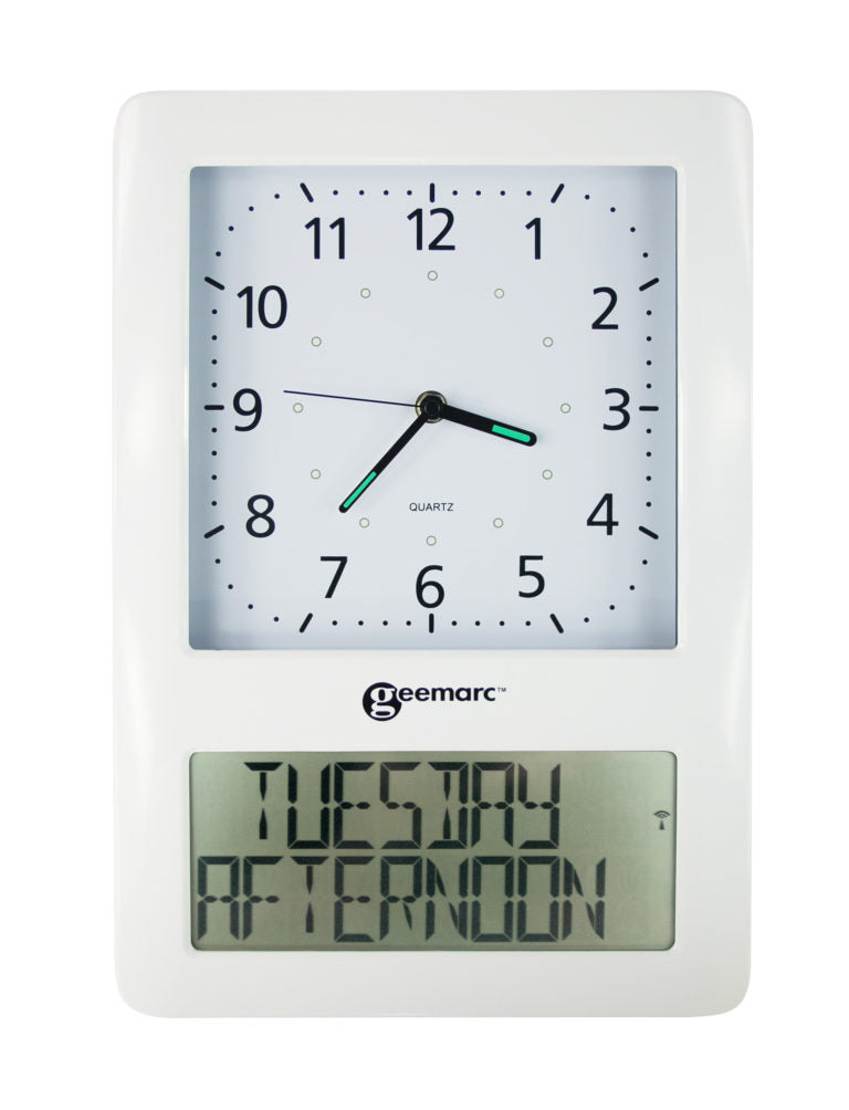 Radio Controlled Large LCD Wall Clock for DEMENTIA & ALZHEIMER