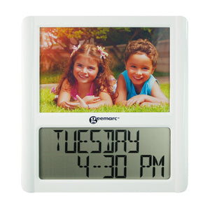 Digital clock with photo frame