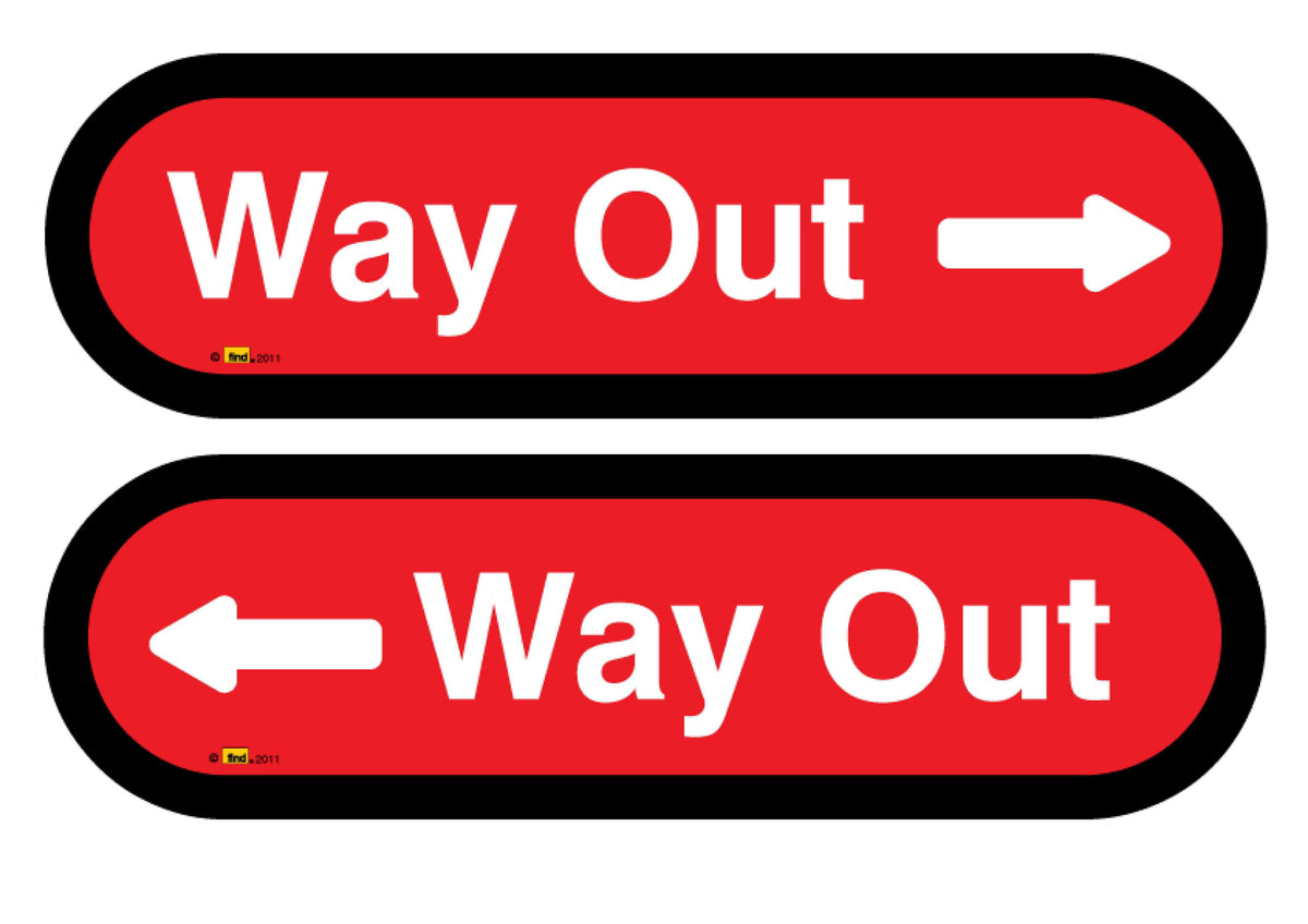 Way Out with Arrow Signs