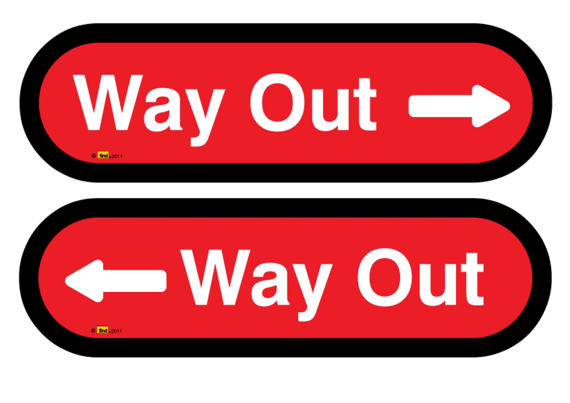 Way Out with Arrow Signs