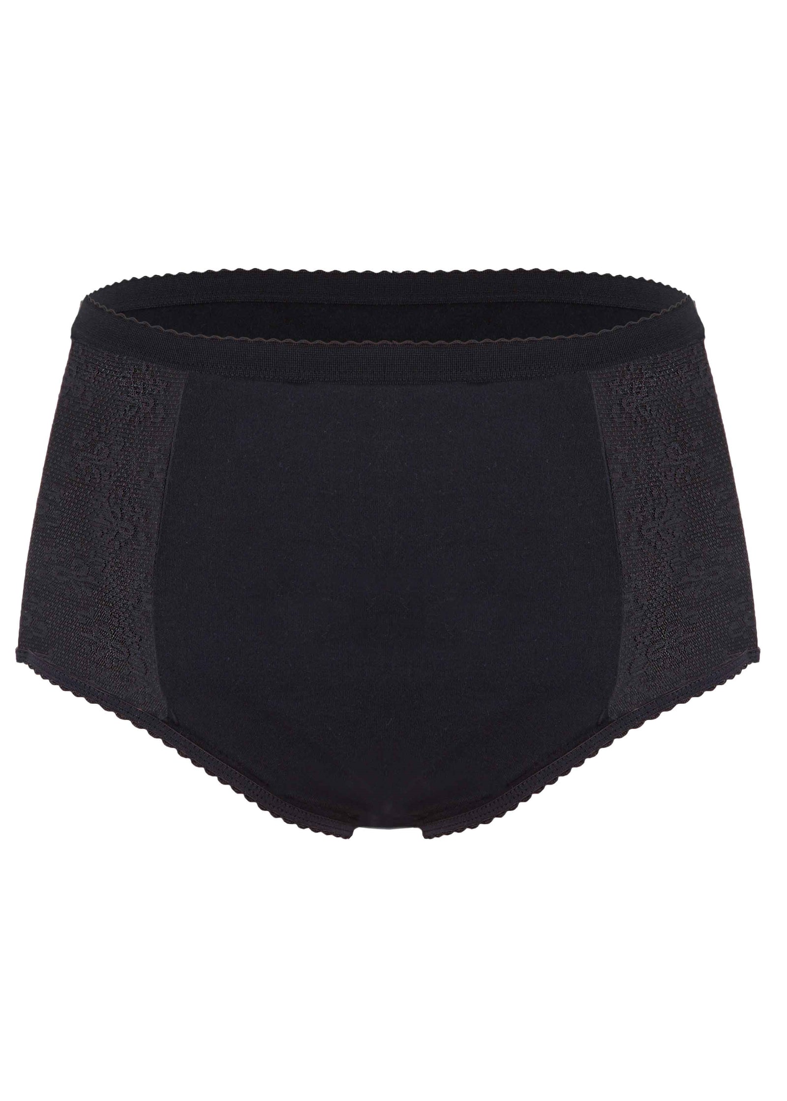 Absorbent Full Brief Knickers, Black