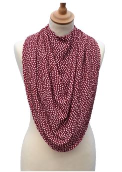 Pashmina Style Clothes Protector - Dotted Burgundy - VAT Free